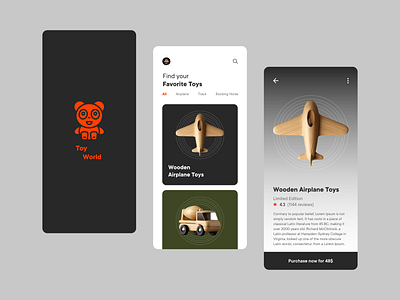 Toy shop app app card clean clean design clean ui illustration mobile mobile app mobile design mobile ui shop shopping app simple splash screen startup store toy toystore ui design ux design