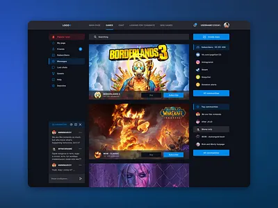 Social network for gamers design feed games gaming news social media social network ux design