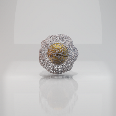 wool golden ball 3d 3d art absract blender blender 3d