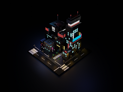 Night сity city design lowpoly megapolis minimal night