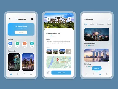 Pack Your Bags: Tourism App UI app branding design flat icon minimal mobile mobile app navbar pack your bags saver singaporetourism slider tourism tourism app ui tourism ui typography