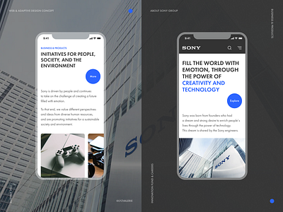 Sony Main Page Redesign | Web & Adaptive Concept corporate site design main page mobile product design sony tablet ui ux web