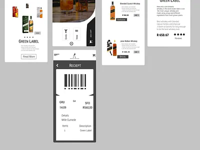 Mobile design of an whiskey brand#Johnnie Walker branding design minimal ui web
