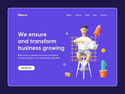 Landing page - Digital Marketing Agency 3d app branding dark mode design digitalmarketing herosection landingpage layout minimal mobile mobileapp seo ui uiuxdesigner ux web website website design websiteconcept