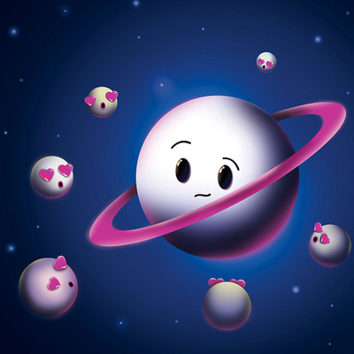 Don Saturn- Illustration design illustration illustrator moons photoshop saturn space