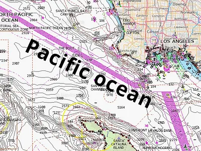 Pacific ocean depth map nautical chart