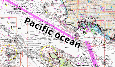 Pacific ocean depth map nautical chart