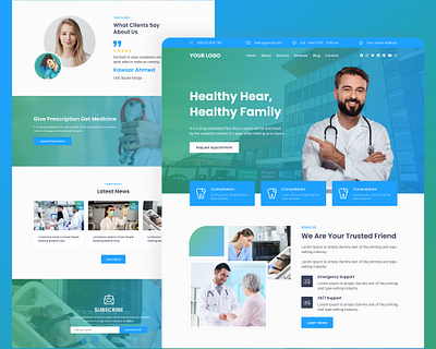 Medical Website Design landing design landing page design landing page ui medical website responsive design template builder ui uidesign uiux