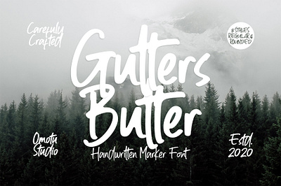 Gutters Butter | Handwritten Marker Font advertisements branding handlettering logos logotype product design product packaging script fonts social media posts typography