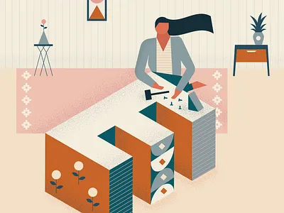 Letter E 36daysoftype girl hair illustration