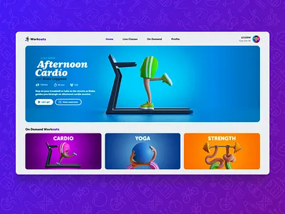 TV & Mobile Workout App adobe xd app design auto animate fitness mobile running television transitions tv ui design workout yoga