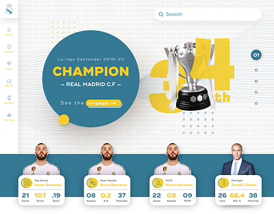 Real Madrid - 34th Liga_Landing Page champion football landing page real madrid ui ux design uidesign uxdesign