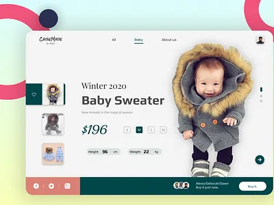 Winter Special Baby Sweater Web UI Design. app app designer design ecommerce ecommerce design illustration ui ui desgin ui designer uidesign uiux web web ui web ui design web ui ux website website ui wonderful ui