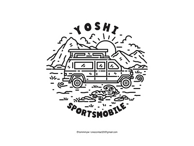 Yoshi - Sportsmobile adventure clothes clothing brand clothing company clothing design design designforsale enamelpin illustration line logo merchandise monoline nature outdoor badge outdoor logo outdoors outline sticker design vector