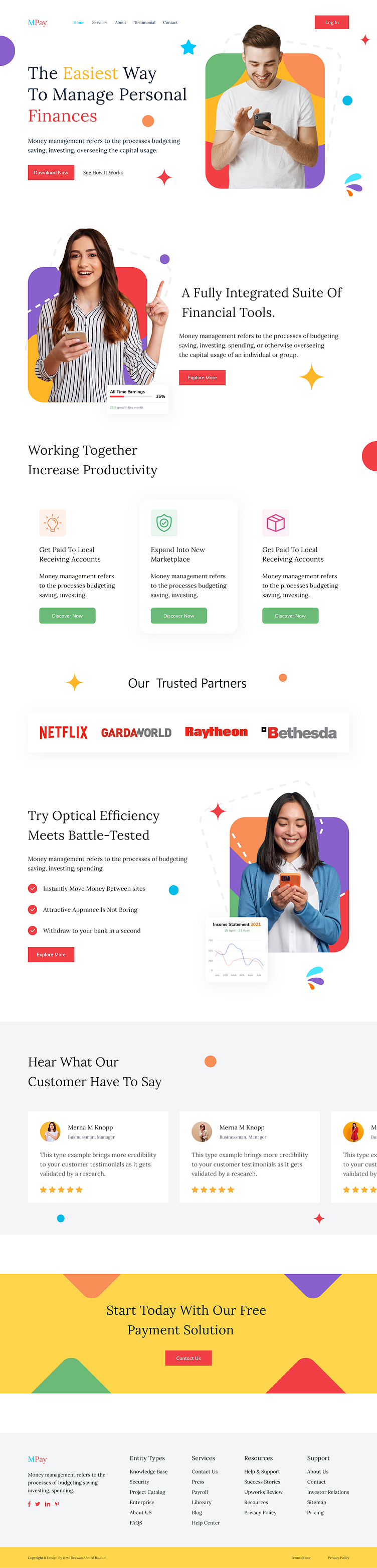 Money Management site by ndchakravarthi on Dribbble