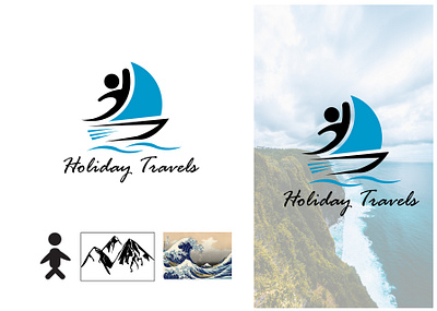 HOLIDAY TRAVELS logodesign minimal logo travel logo verstile