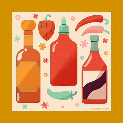 Spice ✨🌶️ chili chili pepper cute design digital digital illustration doodle a day food hot sauce icon icons illustration item peppers robin sheldon