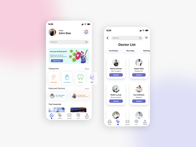 Medical App UI app design doctor doctor app doctor appointment find doctor hospital medical ui