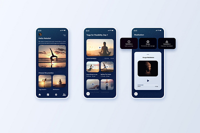 Meditation app concept IOS ios meditation mobile design mobile ui webdesign yoga