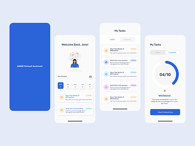 A Health Virtual Assistant App 2020 2020 design 2020 trend app application application design application ui brain design health health app healthcare healthy illustration reminder reminder app reminders ui virtual virtual assistant