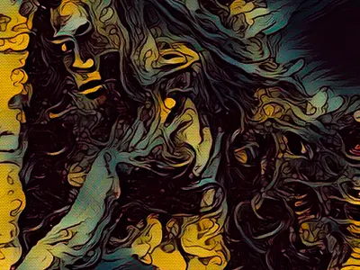 Out of the dark abstract art creature creepy dark digitalart digitalpainting