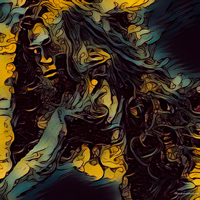 Out of the dark abstract art creature creepy dark digitalart digitalpainting