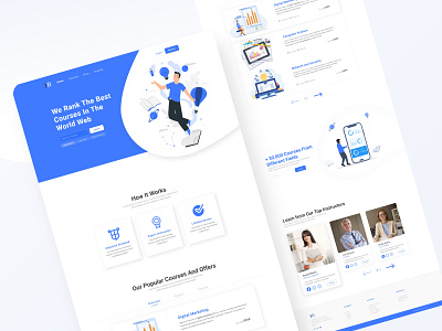 Online Course landing page blue homepage landing page landing platform landingpage minimal minimalist online course online education onlinecourse typogaphy typography ui ux design uiux web design web template webdesign website