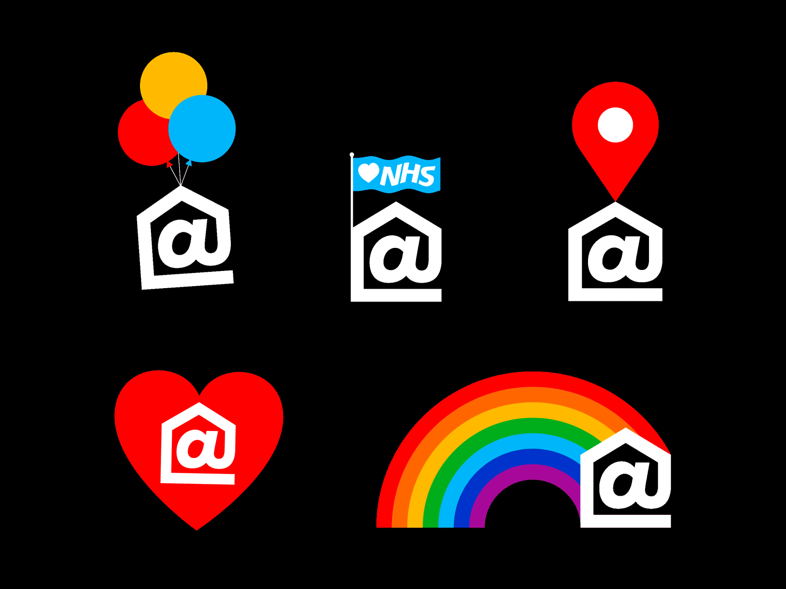 @HOME animation character icon illustration logo loop motion rainbow shadow sticker typography