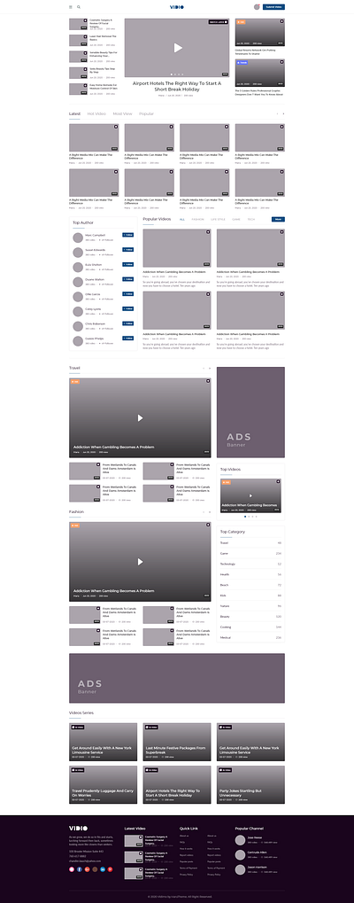 video home pages high wireframes