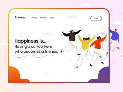 Friends / Co-Workers Landing Page Design banner banners brand identity branding concept coworker design friends illustration typography ui uiux uiuxdesign vector website websitebanner