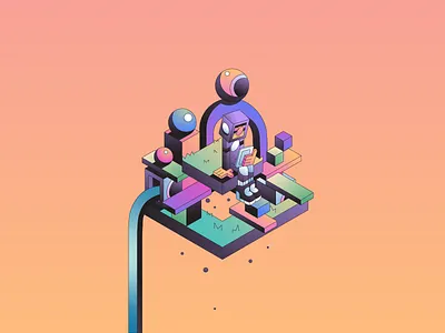 Home abstract character flat gradient illustration illustrator isometric minimal simple space