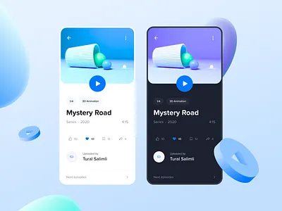 Video sharing app 3d 3d art cinema4d ui ux