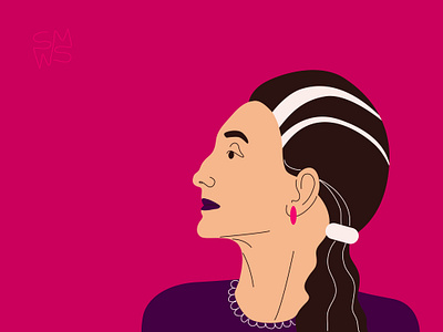 Beautiful independent elderly woman in profile. cartoon character design elderly elderly care feminist feminist art flat human illustration independent people vector woman