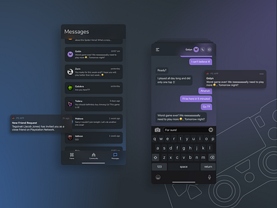 Direct Messaging - DailyUI - 013 app chat chat app dailyui dailyuichallenge direct direct messaging figma message messenger mobile playstation playstation5 psn sony ui ux