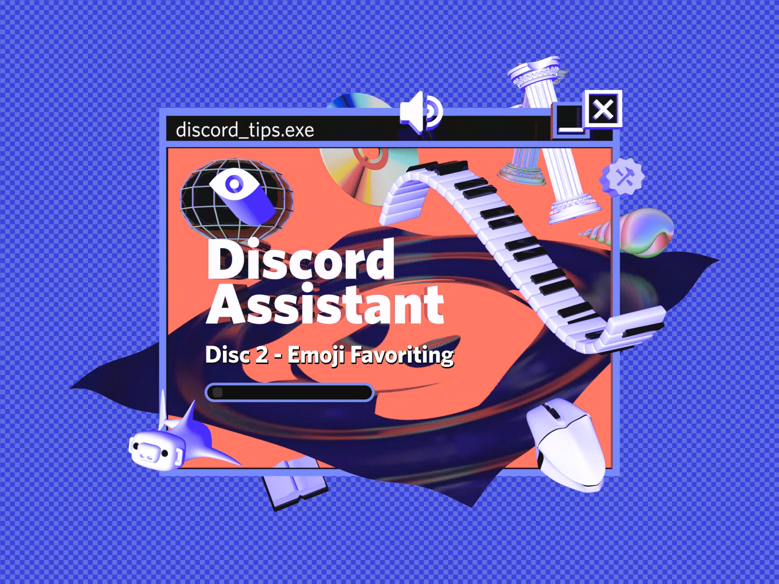 Discord Assistant.exe 3d c4d edutainment encarta retro tech scholastic vaporwave windows 95