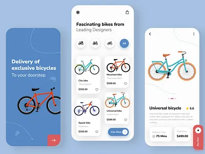Bike shop mobile app animation bike delivery design figma gif illustration mobile app uxui webdesign