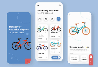 Bike shop mobile app animation bike delivery design figma gif illustration mobile app uxui webdesign