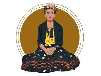 Frida Kahlo 2d adobe illustrator character flat frida kahlo fridakahlo illustration mexico woman