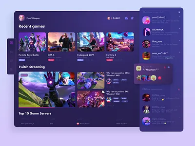 Game Dashboard ui clear ui dark dark ui dashboard dashbooard figma figma design figmadesign fortnite games games dashboard games servers pixel perfect uix web app web app design web application