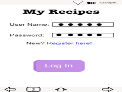 My Recipes App Home design mobile ui mockup