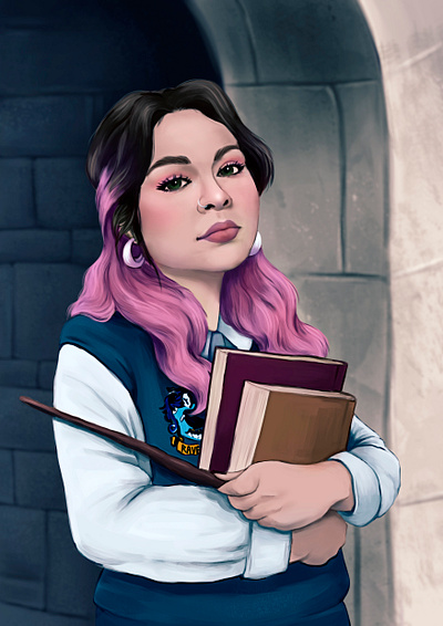 A proud Ravenclaw - self-portrait adobe photoshop digital female portrait girl illustration harry potter hogwarts illustration magic portrait ravenclaw self portrait