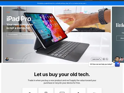 Apple.com with Video Product Comparisons. apple commerce design elearning flinto omnichannel product page retail subscription today at apple ui ux