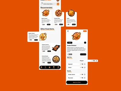 Restaurant Food App Design design figma figma design figmadesign food hotel hotel app indian minimal orange ui