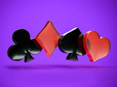 Playing Cards Pips 3d black blackjack bluff cards clubs deck of cards design diamond hearts playing cards poker purple red render rummy solitaire spades