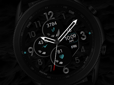 Black Aesthetic Watch Face aesthetic design digital electronics galaxy watch galaxywatch3 graphic design illustration modern samsung smart smartwatch sport tech technology watch watchface wearable