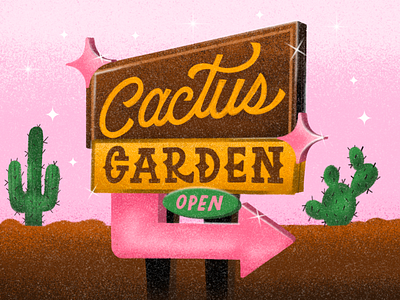 Cactus Garden cactus cactus garden desert graphic design hand lettering illustration lettering plants typography