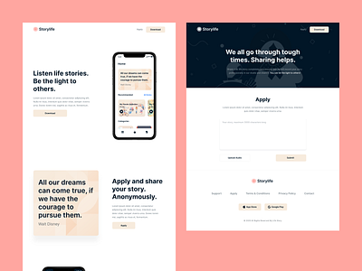 Storylife - Website - Homepage & Apply