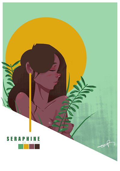 Seraphine aesthetic character illustration illustration art poster poster design