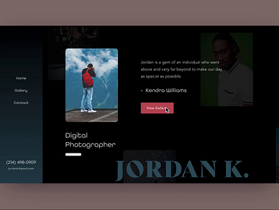 Photographer Portfolio UI Animations adobe xd adobexd animation design invision invisionapp invisionstudio sketch ui ui design ux web website