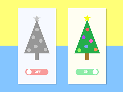 On/Off switch - Daily UI Challenge 015 beginner beginners christmas christmas tree dailyui dailyuichallenge design festive figma mobile mobile app switch ui design